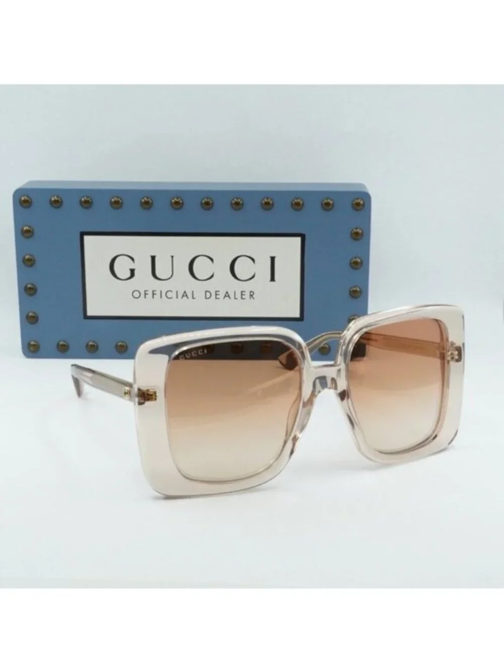 Gucci GG1314S 005 Square Sunglasses - Transparent Sand/Brown